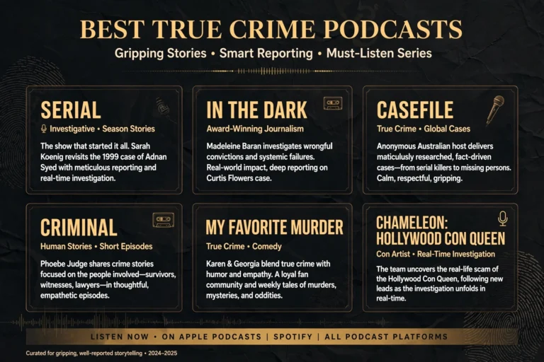 Best True Crime Podcasts: Gripping Stories, Smart Reporting, and Must-Listen Series